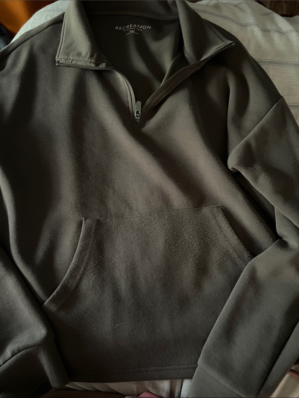 5/$10 item Olive Half-Zip Pullover Hoodie